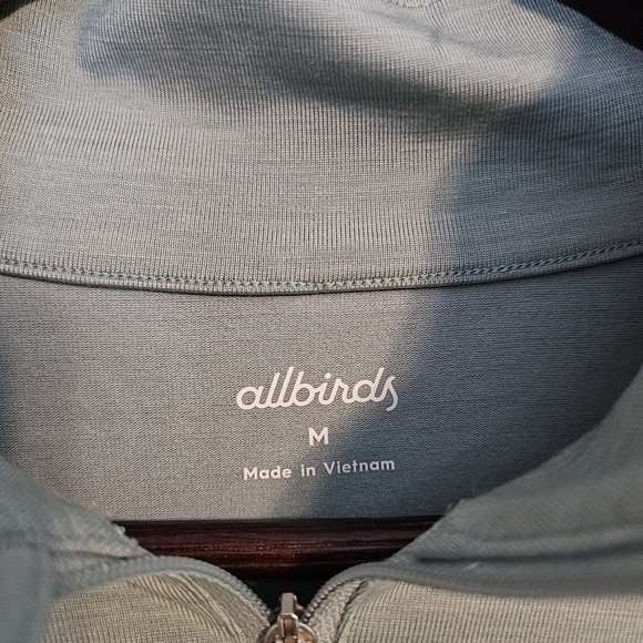 Allbirds Quarter Zip Pullover Natural Run Mid Layer Green Hush Athleisure Casual - Picture 7 of 10